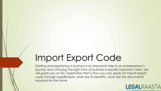 Import Export Code