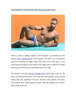 Add Visibility To The Package With Intymen Paradise Brief