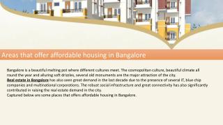 Areas that offer affordable housing in Bangalore