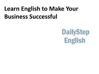 Learn English to Make Your Business Successful