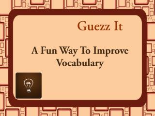A Fun Way To Improve Vocabulary