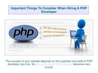 Important Things To Consider When Hiring A PHP Developer