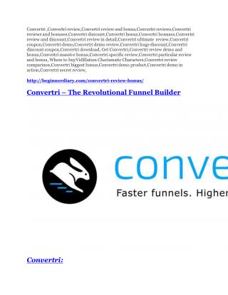 Convertri Review - 80% Discount and $26,800 Bonus