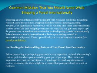 Common Mistakes That You Should Avoid While Shipping a Parcel Internationally