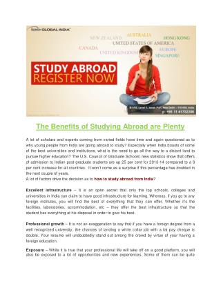 The Benefits of Studying Abroad are Plenty