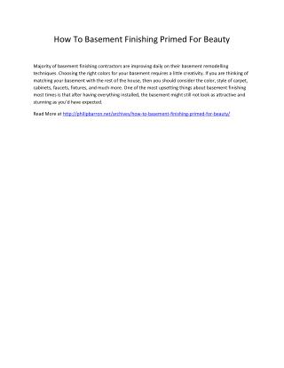 How To Basement Finishing Primed For Beauty