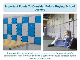 Important Points To Consider Before Buying School Lockers