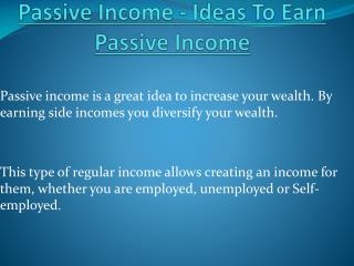 Best Ways To Get Passive Income