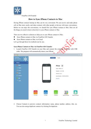 How to Sync iPhone Contacts to Mac
