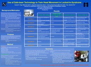 Use of Safe-laser Technology to Train Head Movement in Locked-In-Syndrome