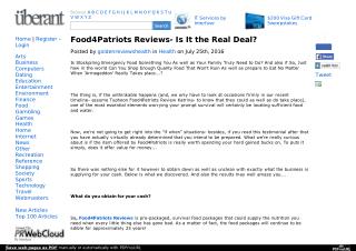 Food4Patriots Could Conserve Your Life In The Future