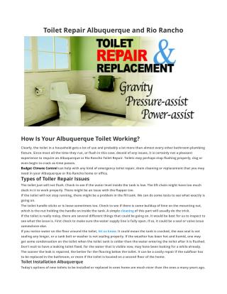 Toilet Repair Albuquerque