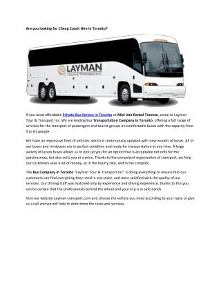 Chartered Bus Rental Toronto