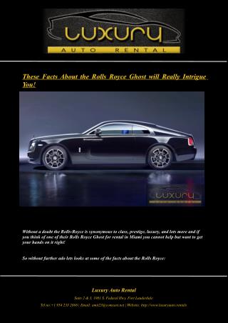 These Facts About the Rolls Royce Ghost will Really Intrigue You!