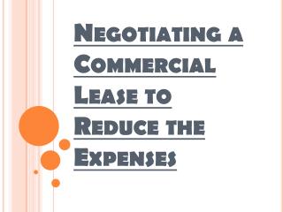 Various Cost Components of a Commercial Rental Lease