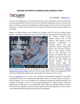 BSQUARE SOFTWARE IS CHANGING HOW BUSINESS IS DOES!