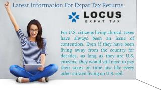 Latest Information For Expat Tax Returns