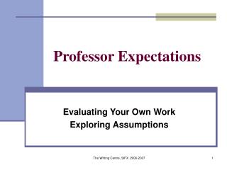Professor Expectations