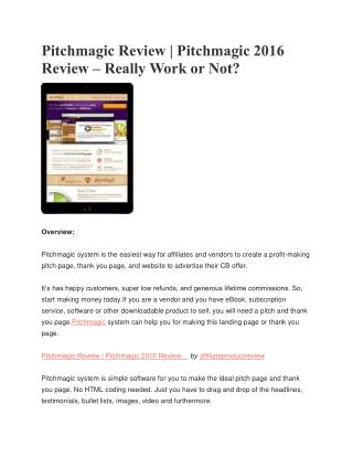 Pitchmagic Review | Pitchmagic 2016 Review – Really Work or Not?