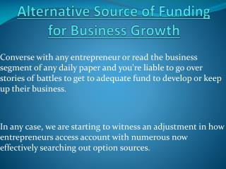 Rise Your Business With Alternative Source Of Funding