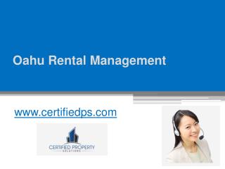 Oahu Rental Management - www.certifiedps.com