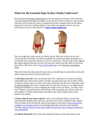 What Are the Essential Steps To Buy Cheeky Underwear?