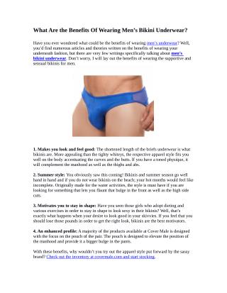 What Are the Benefits Of Wearing Men’s Bikini Underwear?