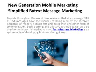 Mobile Marketing Simplified Bytext Message Marketing