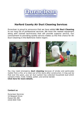 Harford County Air Duct Cleaning Services