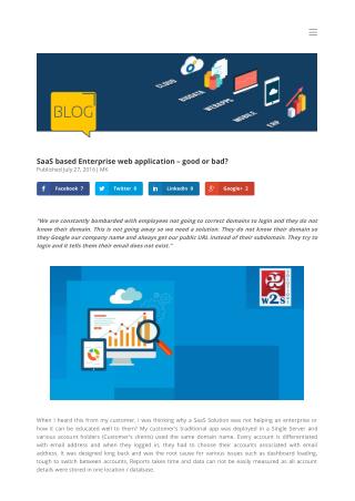 SaaS based Enterprise web application – good or bad?