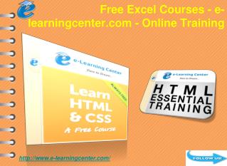 Free HTML Courses - e-learningcenter.com