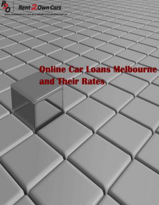 Online Car Loans Melbourne and Their Rates