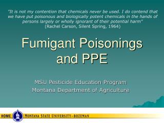 Fumigant Poisonings and PPE