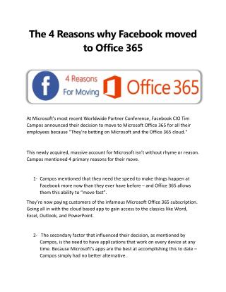 Migration Planning Tips for Facebook's Office 365 Move