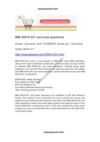 IBM C9010-251 real exam questions