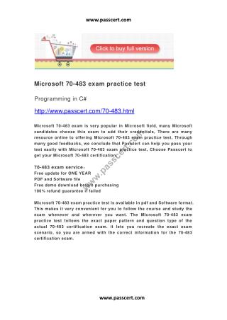 Microsoft 70-483 exam practice test