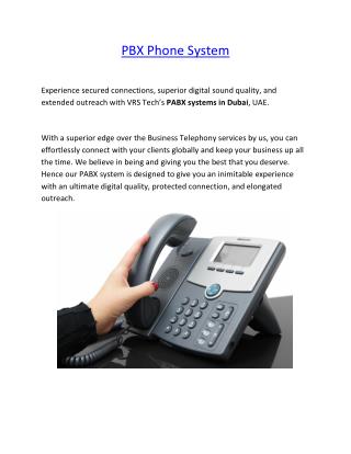 PBX Phone System in Dubai- PABX Telephone Systems
