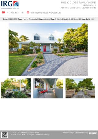 Cayman Islands Real Estate - MUSIC CLOSE FAMILY HOME