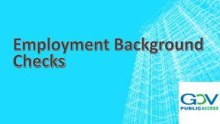 Employment Background Checks