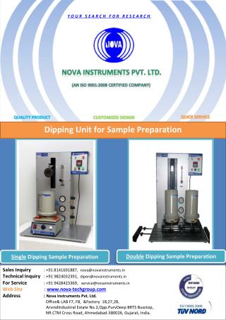 Nova Instruments Pvt. Ltd | Dipping Unit | Dipping Unit Equipments | Dipping Unit instruments