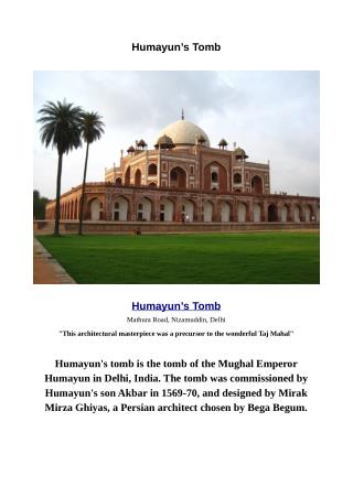 Humayun's Tomb The Most Beautiful Tomb in Delhi