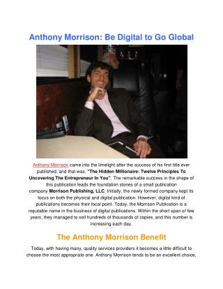 Anthony Morrison Hidden Millionaires Infomercial