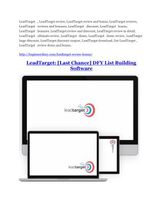 LeadTarget Review - 80% Discount and $26,800 Bonus