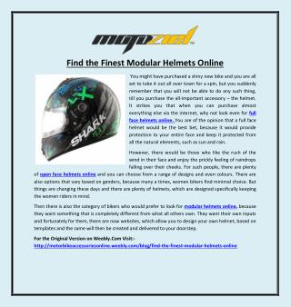 Find the Finest Modular Helmets Online