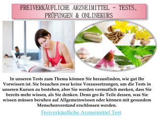 Freiverkäufliche Arzneimittel - Tests, Prüfungen & Onlinekurs