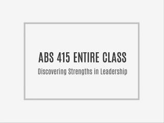 ABS 415 ENTIRE CLASS