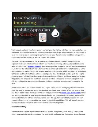 Top 5 Smart Features For Heath care Mobile Apps