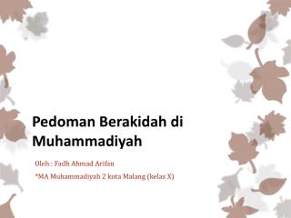 Pedoman Aqidah di Muhammadiyah