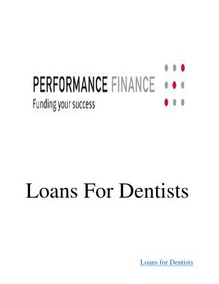 Loans for Dentists