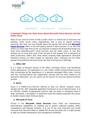 3 Essential Things You Must Know About Microsoft Cloud Services and the Public Cloud